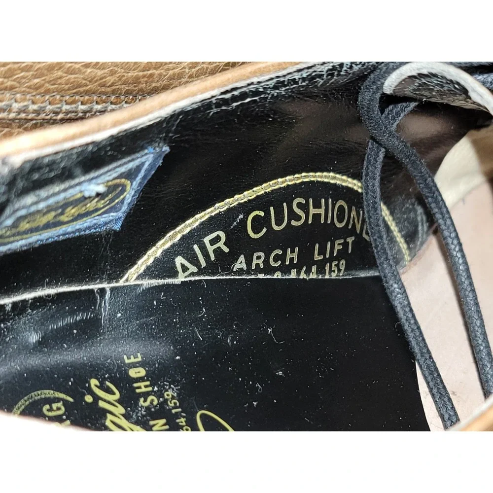 Vtg Weyenburg Massagic Men's Brown Leather Dress Shoes Oxfords Silk Label Size 8